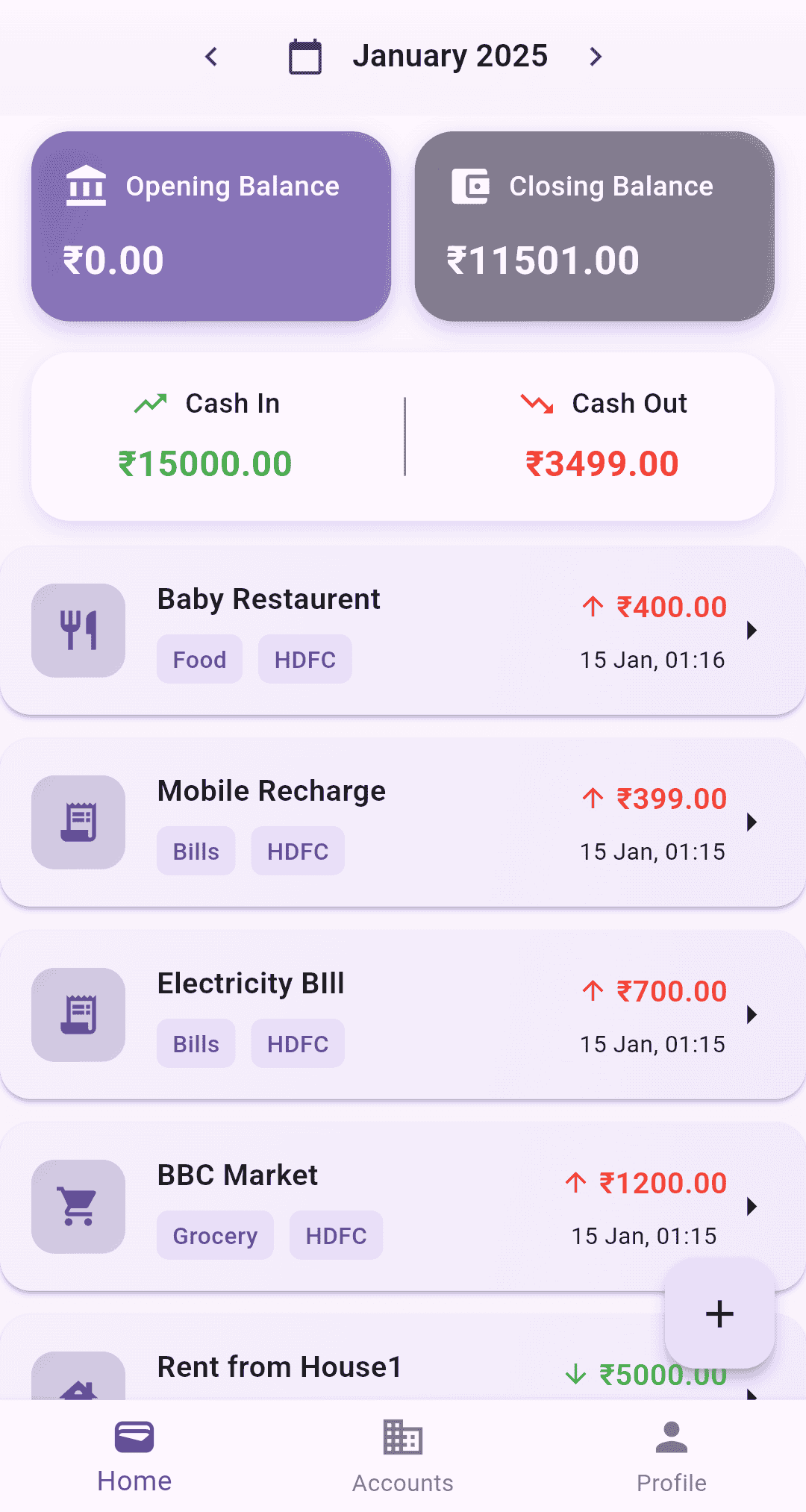 expense tracker dashboard